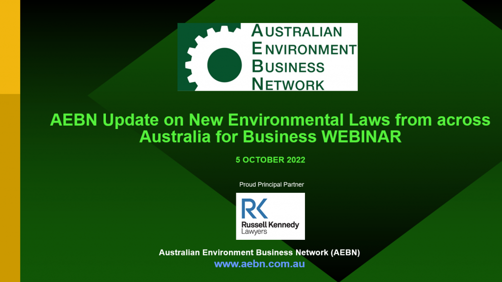 Webinar 2022 Update on the New environmental laws from across